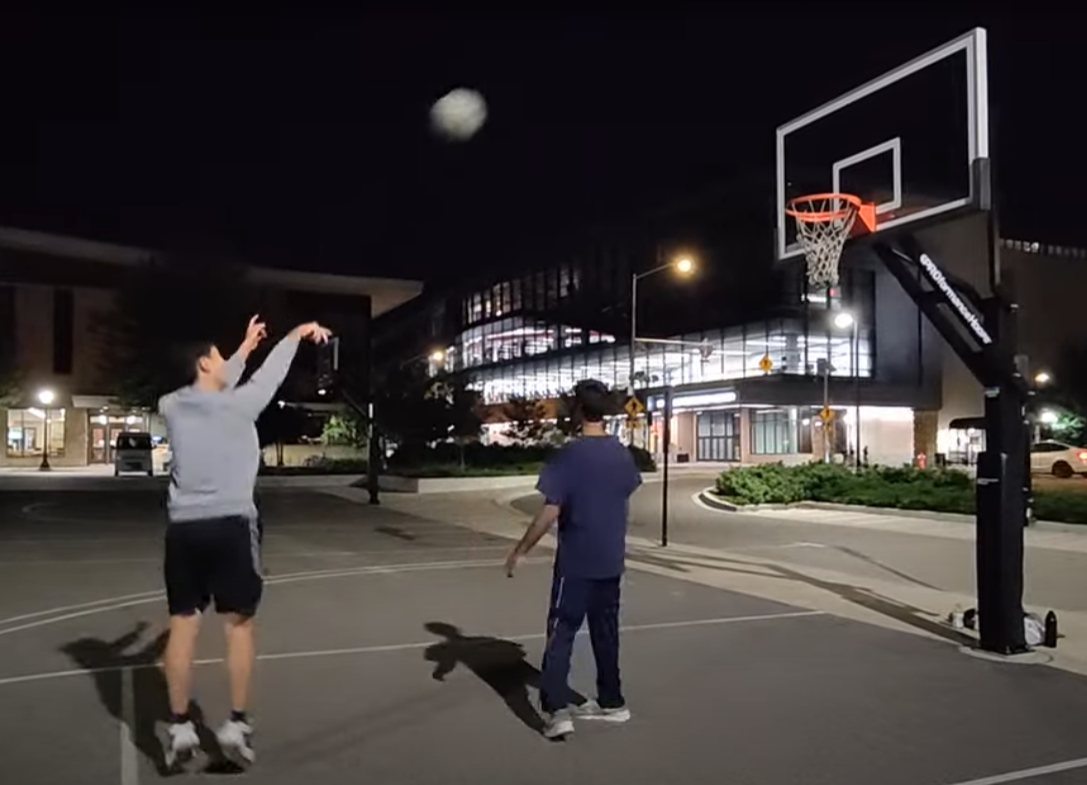 Edward Liu playing basketball